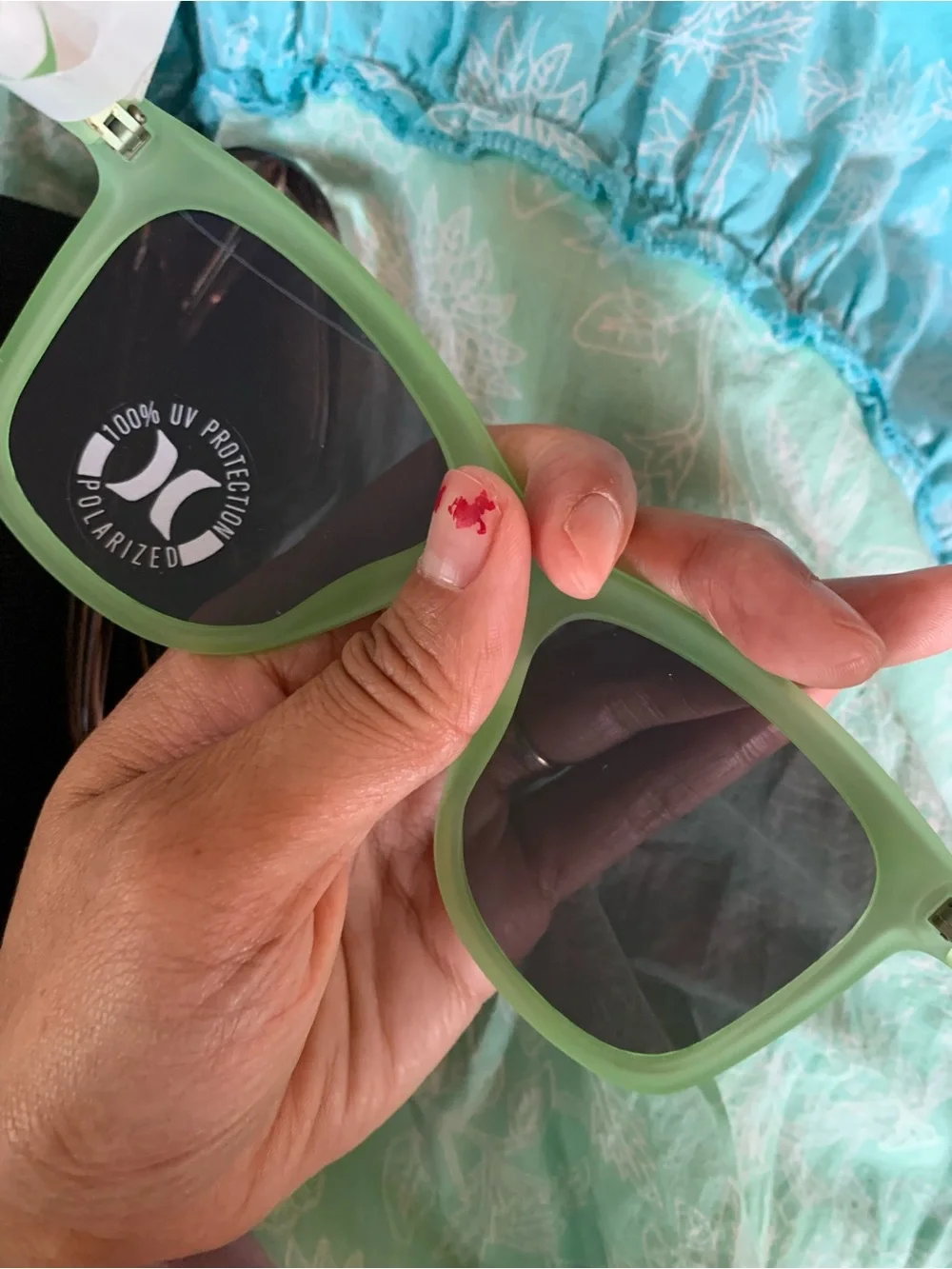 NWT Hurley Lime Matte Green Polarized Blue-Green Mirrored Sunglasses 10410P 330